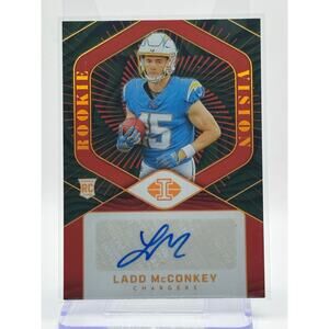 2024 Panini Illusions Ladd McConkey Rookie Vision Red Auto 3/99 SP Chargers RC